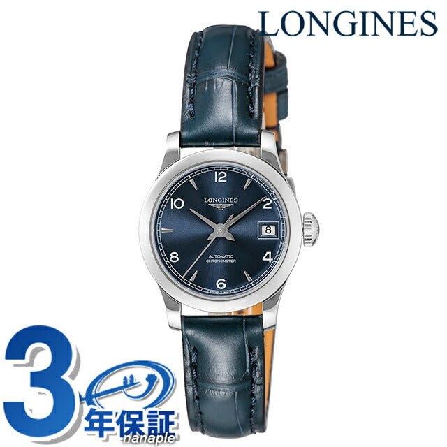 ロンジン レコード 自動巻き 腕時計 ブランド レディース LONGINES L2.320.4.96.4 アナログ ブルー スイス製 L2-320-4-96-4