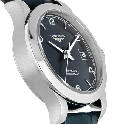 ロンジン レコード 自動巻き 腕時計 ブランド レディース LONGINES L2.320.4.96.4 アナログ ブルー スイス製 L2-320-4-96-4