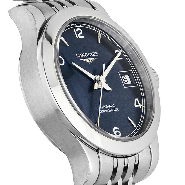ロンジン レコード 自動巻き 腕時計 ブランド レディース LONGINES L2.320.4.96.6 アナログ ブルー スイス製 L2-320-4-96-6