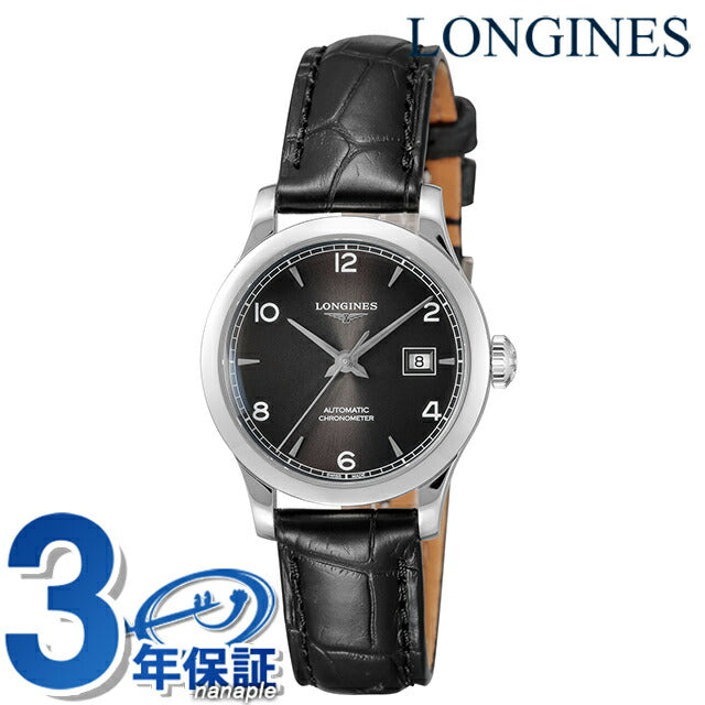 ロンジン レコード 自動巻き 腕時計 ブランド レディース LONGINES L2.321.4.56.2 アナログ ブラック 黒 スイス製 L2-321-4-56-2