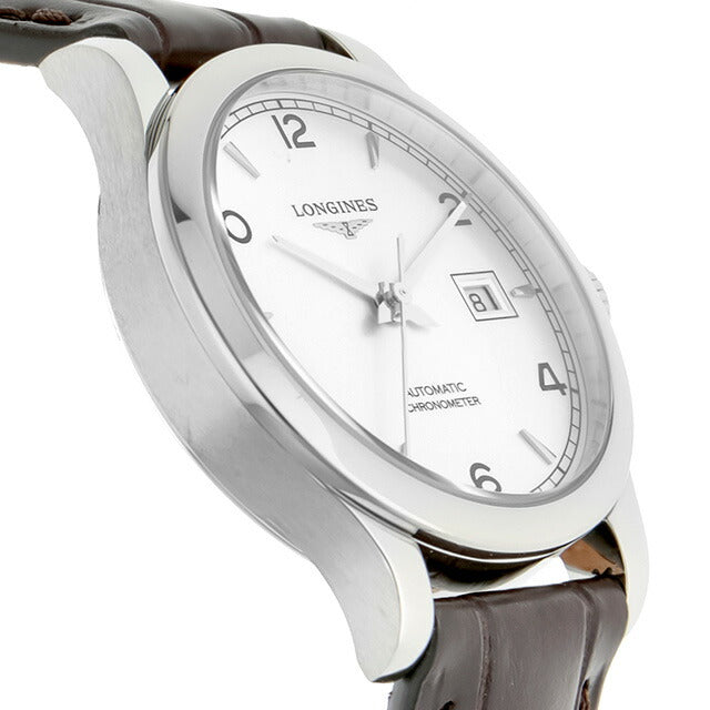ロンジン レコード 自動巻き 腕時計 ブランド レディース LONGINES L2.321.4.76.2 アナログ シルバー ブラウン スイス製 L2-321-4-76-2