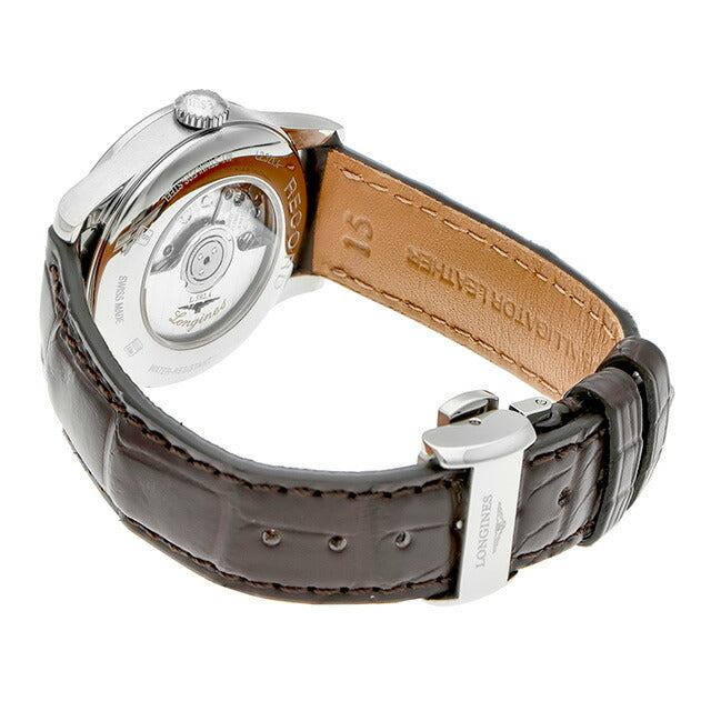 ロンジン レコード 自動巻き 腕時計 ブランド レディース LONGINES L2.321.4.76.2 アナログ シルバー ブラウン スイス製 L2-321-4-76-2