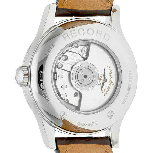 ロンジン レコード 自動巻き 腕時計 ブランド レディース LONGINES L2.321.4.76.2 アナログ シルバー ブラウン スイス製 L2-321-4-76-2