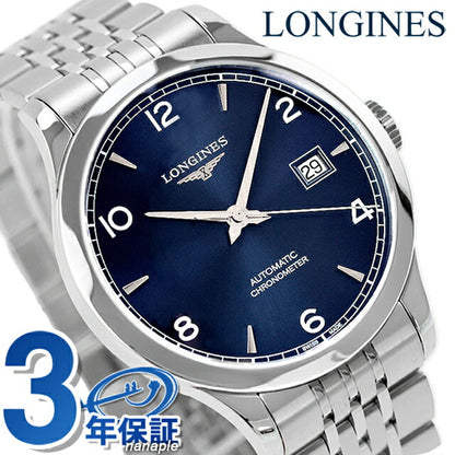 ロンジン レコード 自動巻き 腕時計 ブランド メンズ LONGINES L2.820.4.96.6 アナログ ブルー スイス製 L2-820-4-96-6