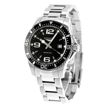 ロンジン ハイドロコンクエスト クォーツ 電池式 腕時計 ブランド メンズ LONGINES L3.730.4.56.6 アナログ ブラック 黒 スイス製 L3-730-4-56-6