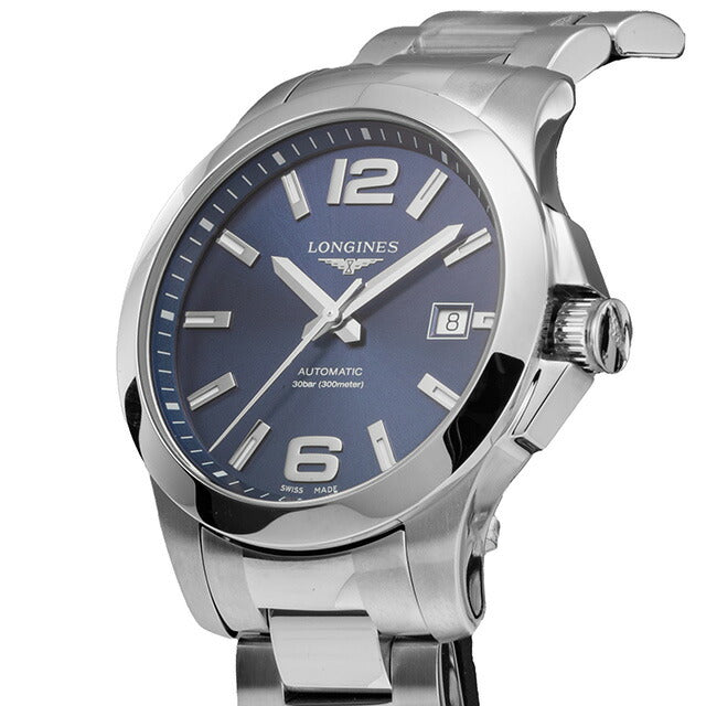 ロンジン コンクエスト 自動巻き 腕時計 ブランド メンズ LONGINES L3.776.4.99.6 アナログ ネイビー スイス製 L3-776-4-99-6