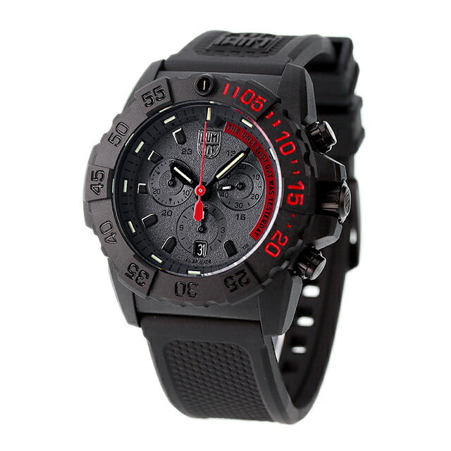 ルミノックス 3580シリーズ ネイビーシールズ クロノグラフ 45mm 3581.EY LUMINOX 腕時計 ブラック レッド l3581-EY
