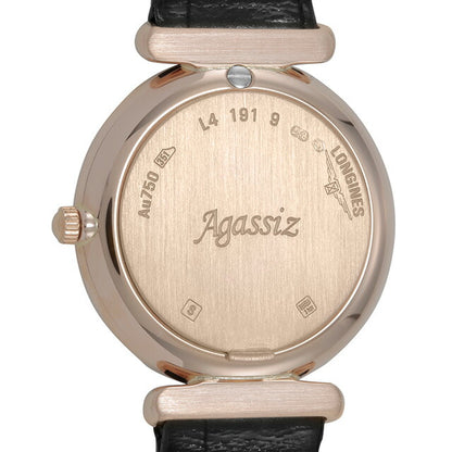 ロンジン アガシ クォーツ 電池式 腕時計 ブランド レディース LONGINES L4.191.9.11.0 アナログ ホワイト ブラック 黒 スイス製 L4-191-9-11-0