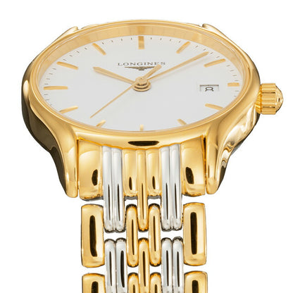 ロンジン リール クォーツ 電池式 腕時計 ブランド レディース LONGINES L4.259.2.12.7 アナログ ホワイト ゴールド シルバー 白 スイス製 L4-259-2-12-7