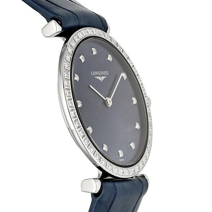 ロンジン グランクラシック クォーツ 電池式 腕時計 ブランド レディース ダイヤモンド LONGINES L4.523.0.97.2 アナログ ブルー スイス製 L4-523-0-97-2