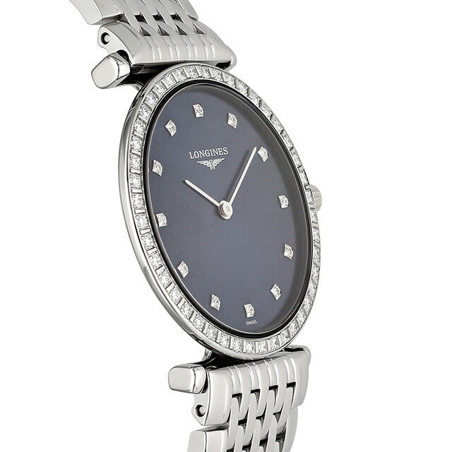 ロンジン グランクラシック クォーツ 電池式 腕時計 ブランド レディース ダイヤモンド LONGINES L4.523.0.97.6 アナログ ブルー スイス製 L4-523-0-97-6