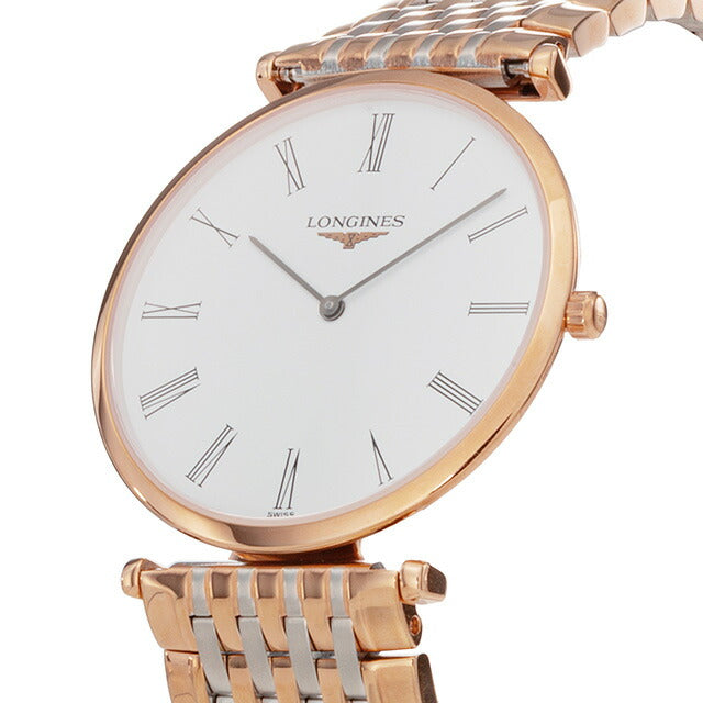 ロンジン グランクラシック クォーツ 電池式 腕時計 ブランド レディース LONGINES L4.709.1.21.7 アナログ ホワイト ピンクゴールド 白 L4-709-1-21-7