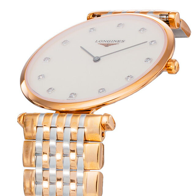 ロンジン グランクラシック クォーツ 電池式 腕時計 ブランド レディース LONGINES L4.709.1.88.7 アナログ ホワイトシェル ゴールド L4-709-1-88-7