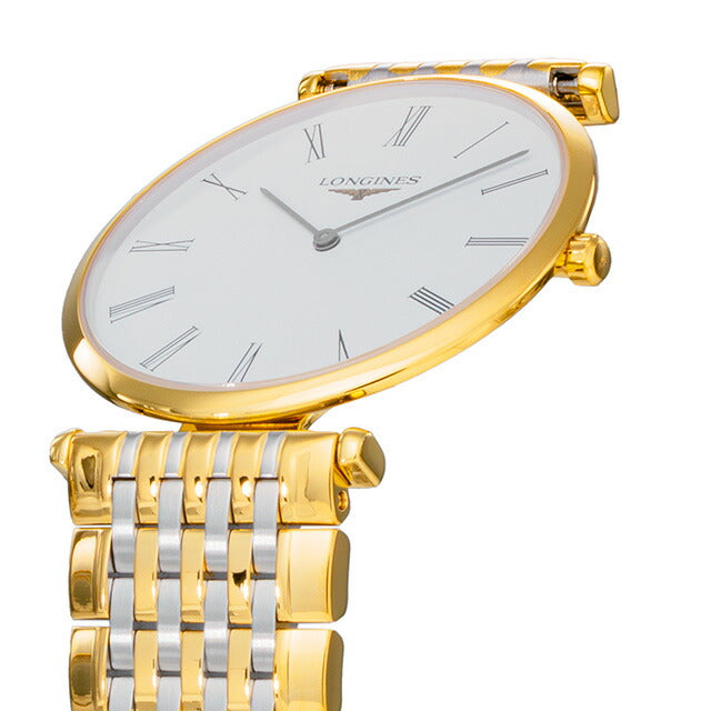 ロンジン グランクラシック クォーツ 電池式 腕時計 ブランド レディース LONGINES L4.709.2.21.7 アナログ ホワイト ゴールド シルバー L4-709-2-21-7