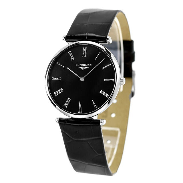 ロンジン グランクラシック クオーツ 腕時計 ブランド メンズ LONGINES L4.709.4.51.2 アナログ ブラック 黒 スイス製 L4-709-4-51-2