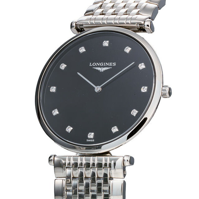 ロンジン グランクラシック クォーツ 電池式 腕時計 ブランド レディース LONGINES L4.709.4.55.6 アナログ ブラック 黒 スイス製 L4-709-4-55-6