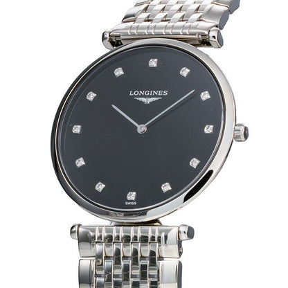 ロンジン グランクラシック クォーツ 電池式 腕時計 ブランド レディース LONGINES L4.709.4.55.6 アナログ ブラック 黒 スイス製 L4-709-4-55-6