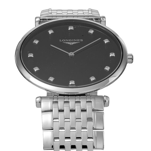 ロンジン グランクラシック クォーツ 電池式 腕時計 ブランド レディース LONGINES L4.709.4.55.6 アナログ ブラック 黒 スイス製 L4-709-4-55-6