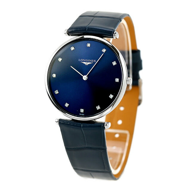 ロンジン グランクラシック クォーツ 電池式 腕時計 ブランド メンズ ダイヤモンド LONGINES L4.755.4.97.2 アナログ ブルー スイス製 L4-755-4-97-2
