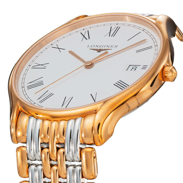 ロンジン リール クォーツ 電池式 腕時計 ブランド メンズ LONGINES L4.759.1.11.7 アナログ ホワイト ゴールド シルバー 白 スイス製 L4-759-1-11-7