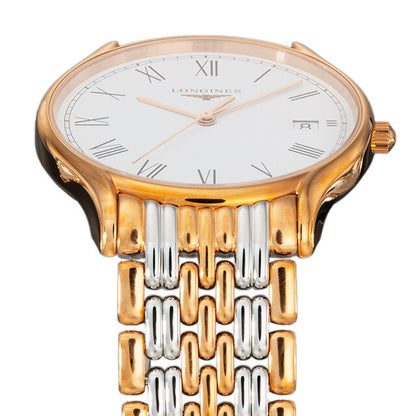 ロンジン リール クォーツ 電池式 腕時計 ブランド メンズ LONGINES L4.759.1.11.7 アナログ ホワイト ゴールド シルバー 白 スイス製 L4-759-1-11-7