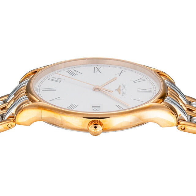 ロンジン リール クォーツ 電池式 腕時計 ブランド メンズ LONGINES L4.759.1.11.7 アナログ ホワイト ゴールド シルバー 白 スイス製 L4-759-1-11-7