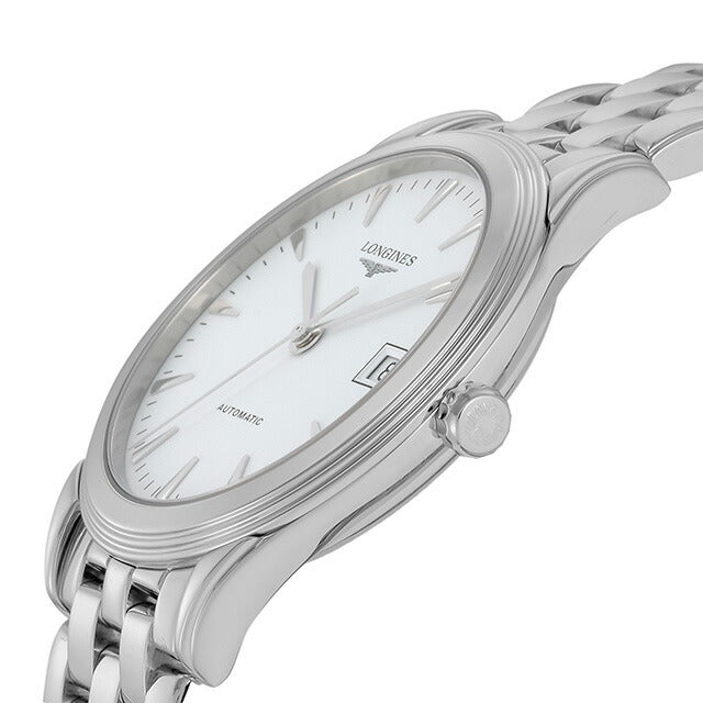 ロンジン フラッグシップ 自動巻き 腕時計 ブランド メンズ LONGINES L4.774.4.14.6 アナログ ホワイト 白 スイス製 L4-774-4-14-6
