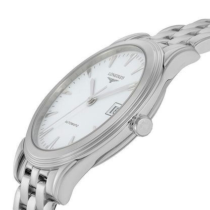 ロンジン フラッグシップ 自動巻き 腕時計 ブランド メンズ LONGINES L4.774.4.14.6 アナログ ホワイト 白 スイス製 L4-774-4-14-6