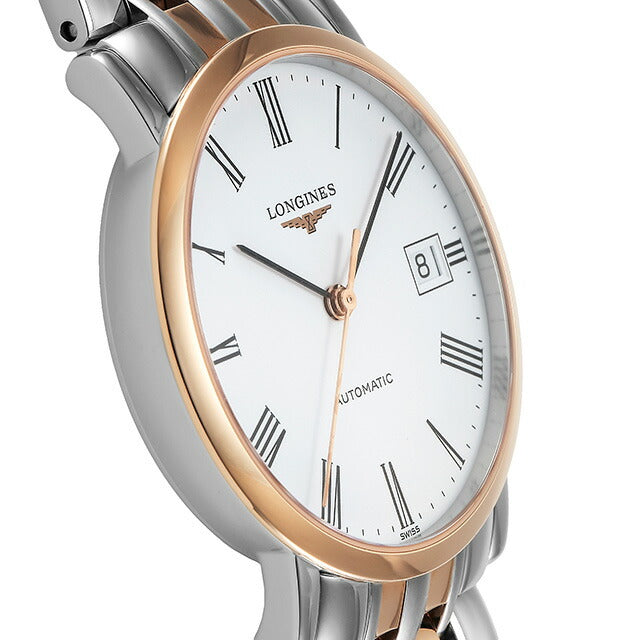 ロンジン エレガント 自動巻き 腕時計 ブランド レディース LONGINES L4.809.5.11.7 アナログ ホワイト シルバー ローズゴールド 白 L4-809-5-11-7