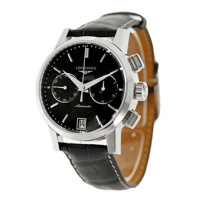 ロンジン ロンジン 1832 自動巻き 腕時計 ブランド メンズ クロノグラフ LONGINES L4.829.4.52.0 アナログ ブラック 黒 スイス製 L4-829-4-52-0