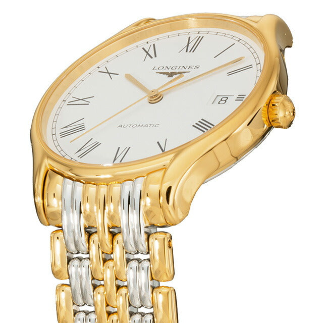 ロンジン リール 自動巻き 腕時計 ブランド メンズ LONGINES L4.860.2.11.7 アナログ ホワイト ゴールド シルバー 白 スイス製 L4-860-2-11-7
