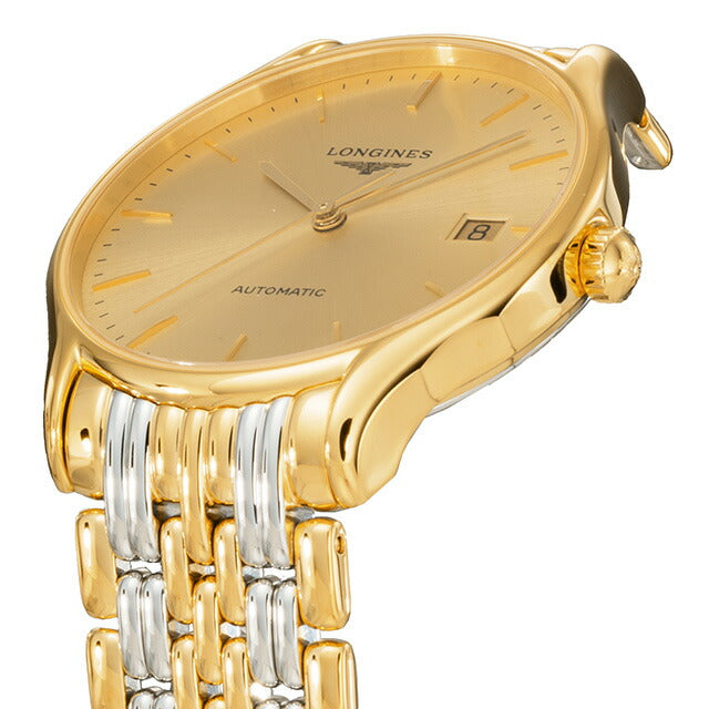 ロンジン リール 自動巻き 腕時計 ブランド メンズ LONGINES L4.860.2.32.7 アナログ イエローゴールド ゴールド シルバー スイス製 L4-860-2-32-7