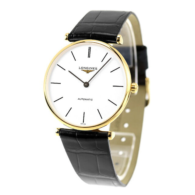 ロンジン グランクラシック 自動巻き 腕時計 ブランド メンズ LONGINES L4.908.2.12.2 アナログ ホワイト ブラック 黒 スイス製 L4-908-2-12-2