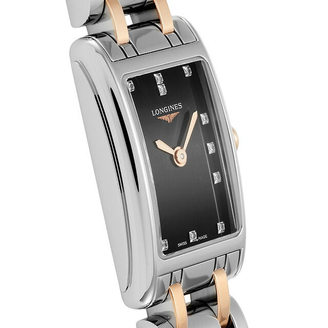 ロンジン ドルチェビータ クォーツ 電池式 腕時計 ブランド レディース LONGINES L5.258.5.57.7 アナログ ブラック シルバー L5-258-5-57-7