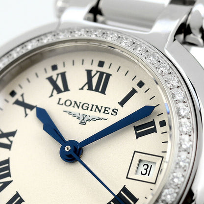 ロンジン プリマルナ クォーツ 電池式 腕時計 ブランド レディース ダイヤモンド LONGINES L8.110.0.71.6 アナログ ホワイト 白 スイス製 L8-110-0-71-6