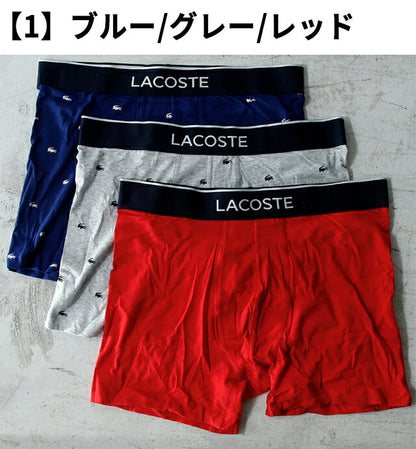 ラコステ ボクサーパンツ メンズ ブランド S M L 3枚セット ロゴ アンダーウェア TUNISIA 選べるモデル LACOSTE-BOXERBRIEF