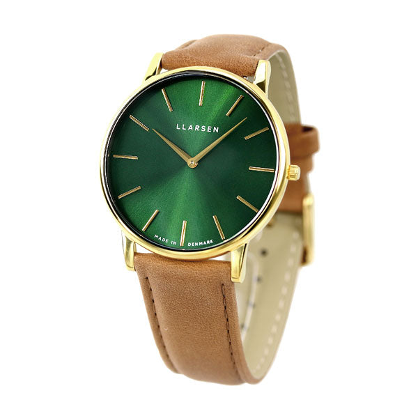 Ellasen Watch Oliver 39mm男士观看品牌LL147GFCM绿色骆驼