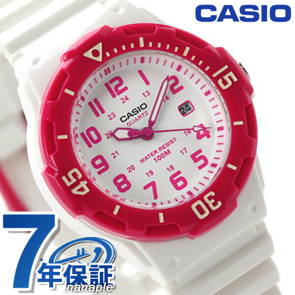 Casio Chip Kashi Cheep Casio海外模特日期经典LRW-200H-4BVDF手表品牌Quartz White Pink Men&