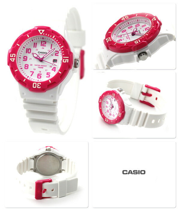 Casio Chip Kashi Cheep Casio海外模特日期经典LRW-200H-4BVDF手表品牌Quartz White Pink Men&