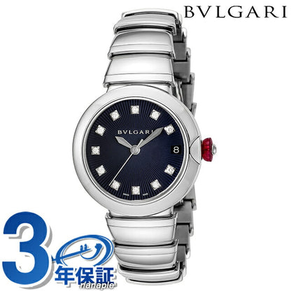 ブルガリ ルチェア 自動巻き 腕時計 ブランド レディース ダイヤモンド BVLGARI LU33C3SSD/11 アナログ ブラック 黒 スイス製 LU33C3SSD11