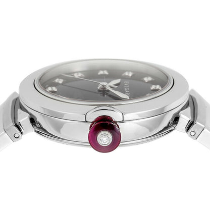 ブルガリ ルチェア 自動巻き 腕時計 ブランド レディース ダイヤモンド BVLGARI LU33C3SSD/11 アナログ ブラック 黒 スイス製 LU33C3SSD11