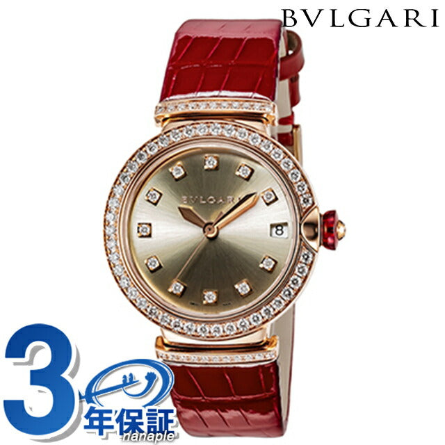 ブルガリ ルチェア 自動巻き 腕時計 ブランド レディース ダイヤモンド BVLGARI LUP33C6GDLD/11 アナログ ゴールド レッド 赤 LUP33C6GDLD11