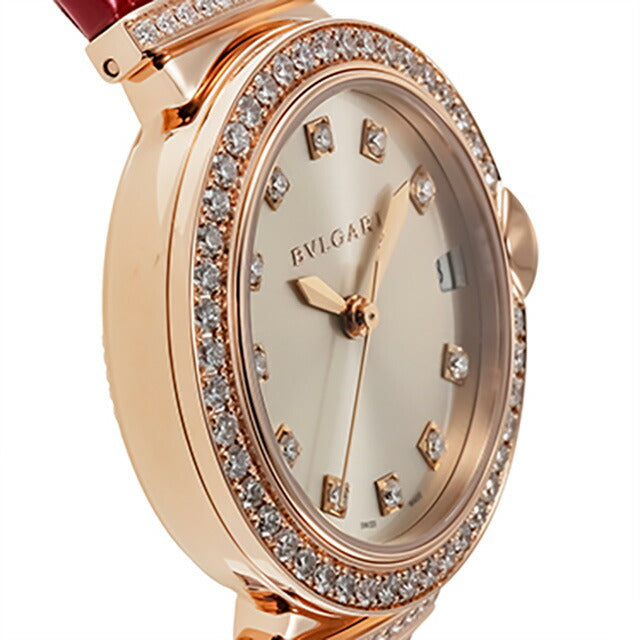 Bulgali Le Chair Automatic Watch Brand Ladies Diamond BVLGARI LUP33C6GDLD/11 Analog Gold Red Red Lup33C6GDLD11