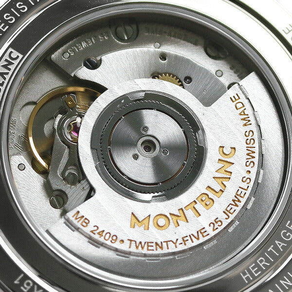 Montblanc观看Heritage Germotry 38.5mm自动绕组男士手表品牌112521银色黑色MB112521