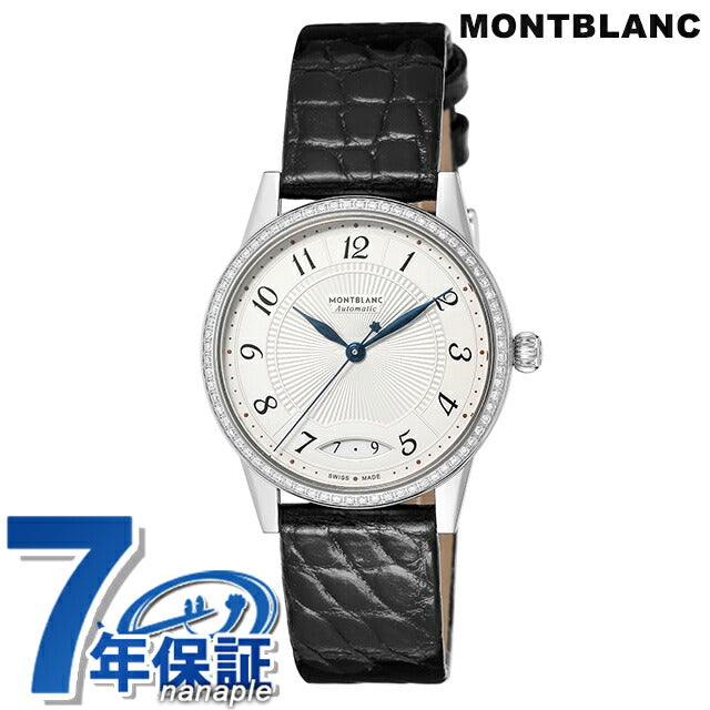 Montblanc Bohem自动手表品牌女士钻石Montblanc 114734模拟银黑色黑色黑色黑色瑞士MB114734