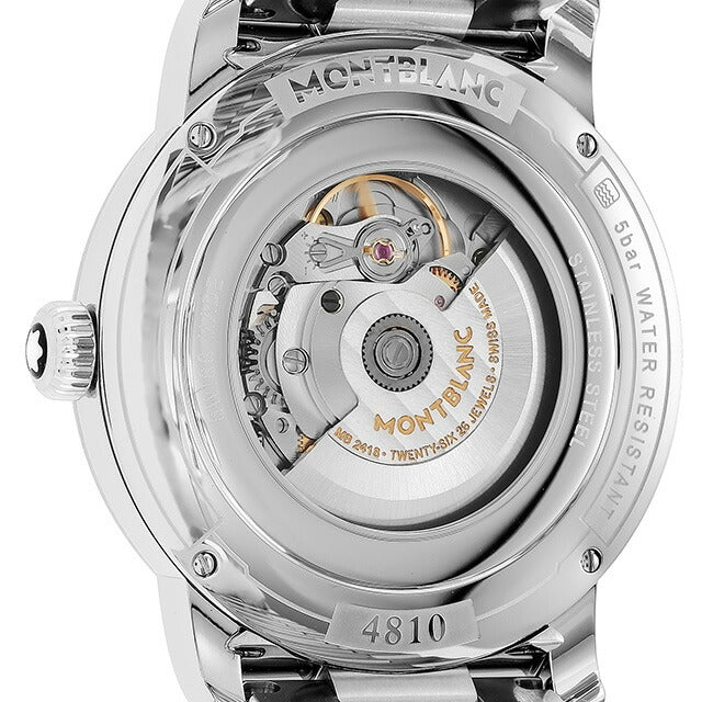 Mont Blanc Automatic Mechanical Watch品牌男士115937模拟黑色黑色瑞士MB115937