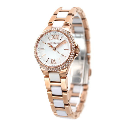 迈克尔课程Camille Quartz Watch Brand Ladies MK6865模拟银白色白色