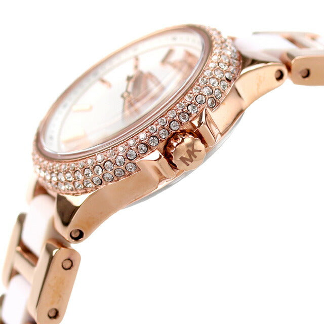 Michael Course Camille Quartz Watch Brand Ladies MK6865 Analog Silver White White