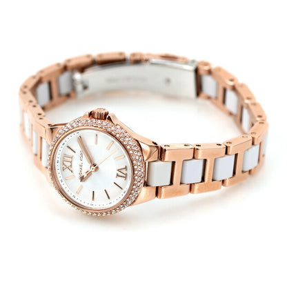 迈克尔课程Camille Quartz Watch Brand Ladies MK6865模拟银白色白色