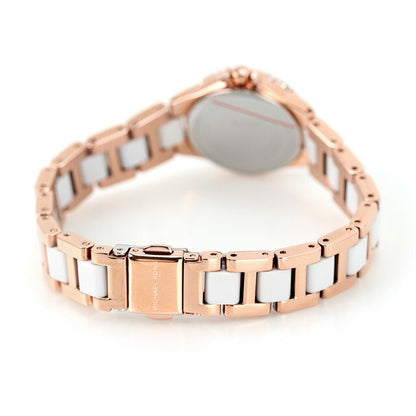 迈克尔课程Camille Quartz Watch Brand Ladies MK6865模拟银白色白色